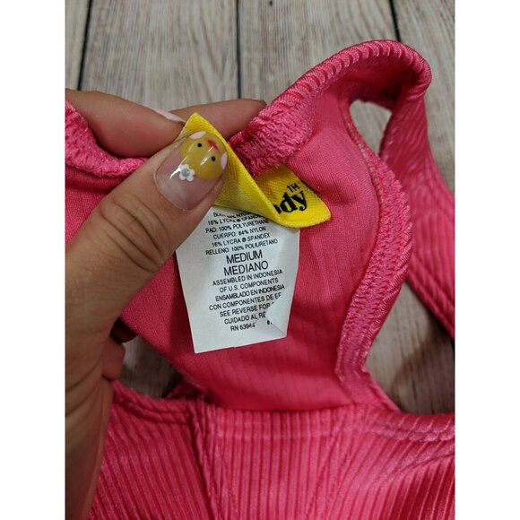 Wonderbody Women's Hot Pink Sports Bra Ribbed Size Medium - Picture 4 of 6